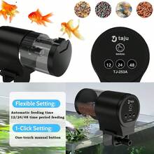 Dispensador de alimento automático para acuario de 100ml de capacidad - Temporizador LCD con programación de alimentación de 12/24/48 horas, apto para acuarios pequeños, tortugas, bettas, koi y otros peces (Baterías no incluidas) - Negro - Ver 7