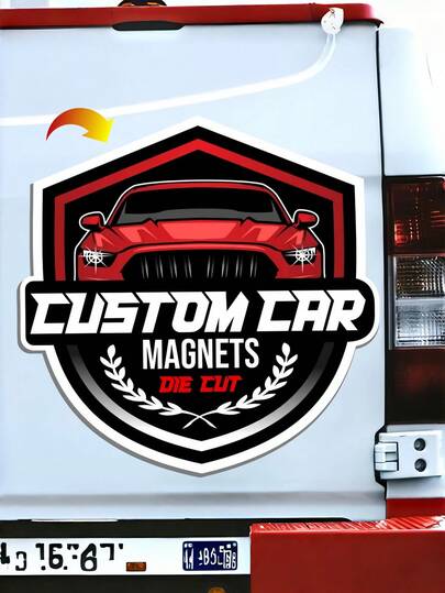 1pc Personalized Car Magnet Sign,Customized Logo For Car Van Truck,Advertise Your Business Vehicle Magnetic,Professional Printed Die Cut ,Perfect For Car, Van, Truck, Business Advertising, Home Decor, Great Gift, Ideal For Birthdays,Holidays & More