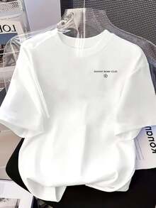 New 180g Short-Sleeved T-Shirt, 1% Cotton, With Front And Back Prints - Soccer Moms Club - Fashionable Printed T-Shirt For Women, Short-Sleeved, Suitable For All Seasons,  Clothing - Can Be Worn As A Base Layer In Spring And Autumn Or Alone In Summer, Unisex. - 白色 - 查看 3