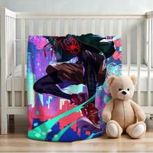 1pc S-Pider-Man Print Blanket,Retro Cartoon Style Throw Blanket,Cartoon Character Printed Blanket,All-Season Universal Nap Blanket,Character Home Decor Blanket,Modern Fashion Gift Suitable For Home Bedroom Bed Sofa Office Lunch Break Cover Picnic Blanket - Nhiều màu - Xem 4