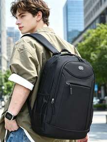 Mochila de gran capacidad con múltiples compartimentos, bolsa de portátil de nailon, mochila versátil para estudiantes y viajeros, mochila de ocio y viajes al aire libre, Y2k - Multicolor - Ver 8