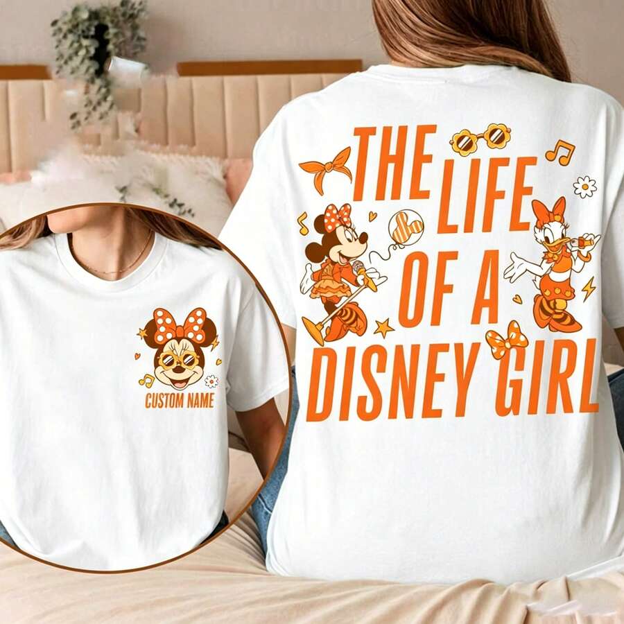 Two-Sided Minnie Daisy The Life Of A Disney Girl Shirt, Disney Besties Park Girl, Disney Girl Trip Shirt, WDW Disneyland Best Friends Trip Disney Oversized T-Shirt - trắng - Xem 1