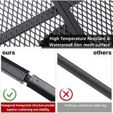 Folding Grill Table, 3x2 FT Portable Cping Table With 2 Wing Panels, Height Adjustable Metal Tables With Mesh Desktop And Mesh Bag, Outdoor Furniture For Cping, Picnic, Beach And BBQ, Bla Variant 2 - 3x2 FT With 2 Panels - View 4