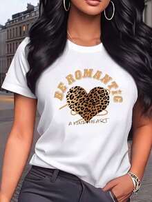 Soft Women's Casual Printed T-Shirt, Short Sleeve, Crew Neck, Spring/Summer Local Urban Fashion. New Summer Women's T-Shirt, Casual And Comfortable Crew Neck Top - 白色的 - 查看 8