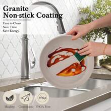 RIOVARM Induction Non Stick Frying Pan And Pot Set With Lids, Granite Cookware Set With Detachable Handles, Stackable Kitchen Cookware With Removable Handles, Camping Frying Pan Set - 查看 7