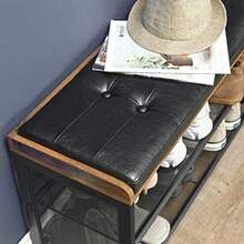 Foldable Shoe Racks - Marrn Rstico Negro - View 5