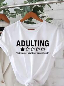 Unisex Short-Sleeved T-Shirt, Pattern Print, Casual Round Neck T-Shirt, Standard Size, Men's T-Shirts, , Women's, Romwe Men, Boho Chic, Gifts For Teachers, Women's T-Shirt, Curvy Outfits For Men, Y2k. - 白色 - 查看 1