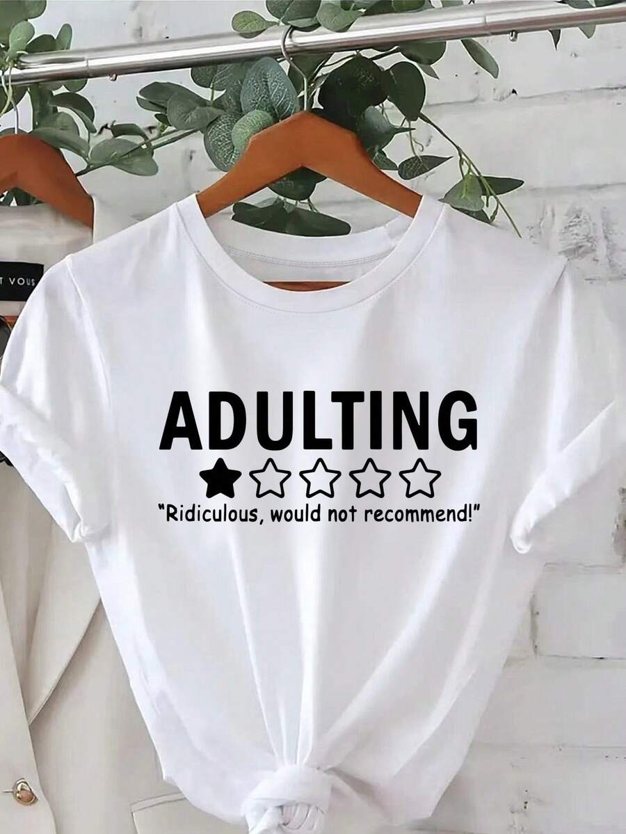 Unisex Short-Sleeved T-Shirt, Pattern Print, Casual Round Neck T-Shirt, Standard Size, Men's T-Shirts, , Women's, Romwe Men, Boho Chic, Gifts For Teachers, Women's T-Shirt, Curvy Outfits For Men, Y2k. - 白色 - 查看 1