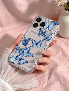 蓝色蝴蝶图案印花手机壳，兼容 13/15/16/17 Pro/17/14/17/15 Pro/15 Plus/15 Pro Max/7 Plus/8 Plus/X/Xs Max/Xr/11 Pro/12 Pro/13 Pro/14 Pro/12 Mini/13 Mini/11 Pro Max/12 Pro Max/13 Pro Max/14 Pro Max/14 Plus/17 Pro Max/17 Air/6/6s Plus/7/8/16 Pro/16 Plus/16 Pro Max/SE2/17 Pro Max 以及三星手机Galaxy/A54/A14/A12/A13/A15/A32/A33/A24/A52S/S20/S21/S22/S23/S24/S23Plus/S24ultra/S25/A15/A33/A23/A07/A17/S26/A56/A57 - 彩色 - 查看 2