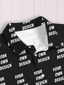 1pc Customizable Plus Size Men's Casual Shirt, Upload Your Own Photo And Logo Design, Personalized Button-Down Casual Shirt For Men, Suitable For Daily Wear, Events, Holidays, Unique Gift For Boyfriend, Employees, Family, Friends - Multicolor - View 4