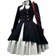 Women's Dress With Bow and Ruffles [Black Top With Gray Base]