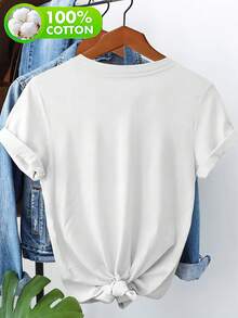 Casual Essential: A Spring/Summer Piece Featuring A Wine-Themed T-Shirt With The Word "WINE" Printed On It. It Offers Comfort, Artistic Food And Wine-Related Designs, And A Casual Retro Style, Making It Perfect For Everyday Wear. It's Also Great For A Dressier Look And As A Holiday Gift. Made From Soft Cotton For Everyday Comfort. - 白色 - 查看 3