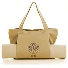 Minimalist Artistic Lotus Yoga Bag, Large Capacity Waterproof Canvas Gym Bag, Versatile For Class, Commute, Workout, Portable Storage Tote - Multicolor - View 14