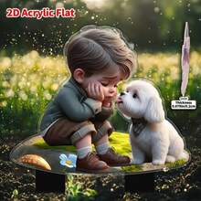 1 chiếc cọc trang trí sân vườn hình chú chó dễ thương hôn chủ, đồ trang trí chậu cây, đồ trang trí sân vườn, đồ trang trí chậu cây năng lượng mặt trời, quà tặng ngày lễ/sinh nhật. - A - Xem 5