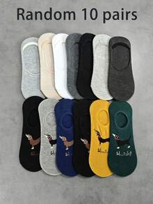 10 pares de calcetines invisibles para barco con agarre antideslizante de colores aleatorios - Multicolor - Ver 8