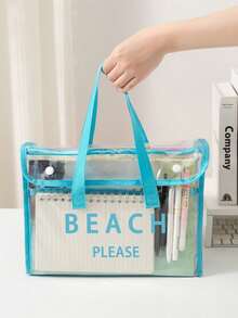 Túi đi biển PVC chống nước họa tiết "BEACH PLEASE" nhiều màu, túi đi biển nữ, túi tote trong suốt, túi tote thạch, túi xách hồ bơi cỡ lớn, phụ kiện đi biển, đồ dùng thiết yếu cho du lịch và kỳ nghỉ du thuyền, phù hợp cho đi biển, du lịch, mua sắm, hoạt động ngoài trời, đi làm, đi học và sử dụng hàng ngày, quà tặng sinh nhật độc đáo, quà tặng lễ hội, quà tặng tiệc, quà tặng Ngày của Mẹ, quà tặng kỳ nghỉ, quà tặng đám cưới, quà tặng tựu trường - Nhiều màu - Xem 3