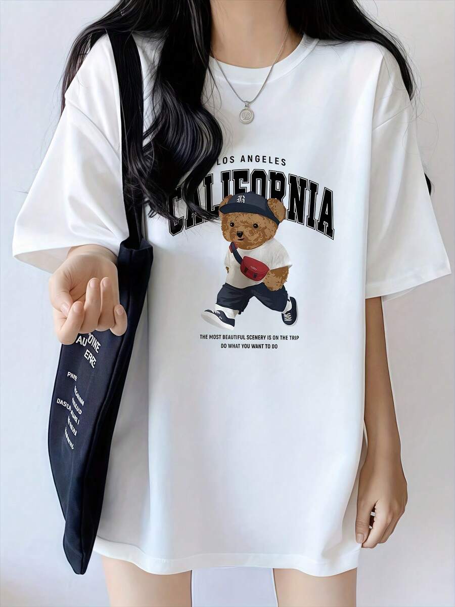 Camiseta de manga corta de color sólido suave para mujer, transpirable para el verano. - Blanco - View 1