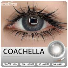 EYESHARE EYESJARE 1對新款彩色隱形眼鏡 棕色眼妝隱形眼鏡 高品質藍色灰色綠色隱形眼鏡 適合婚禮情人節禮物，6個月拋棄式，14.2mm，適合日常約會與假日活動 - COACHELLA灰 - 查看 4