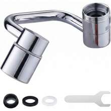 1080° Rotating Faucet Extender, U-Shaped Swivel Faucet Aerator, Dual Mode Spray With Upward Water Spray, Splash Proof Water Saving Nozzle For Kitchen And Bathroom Sink - Default - View 1