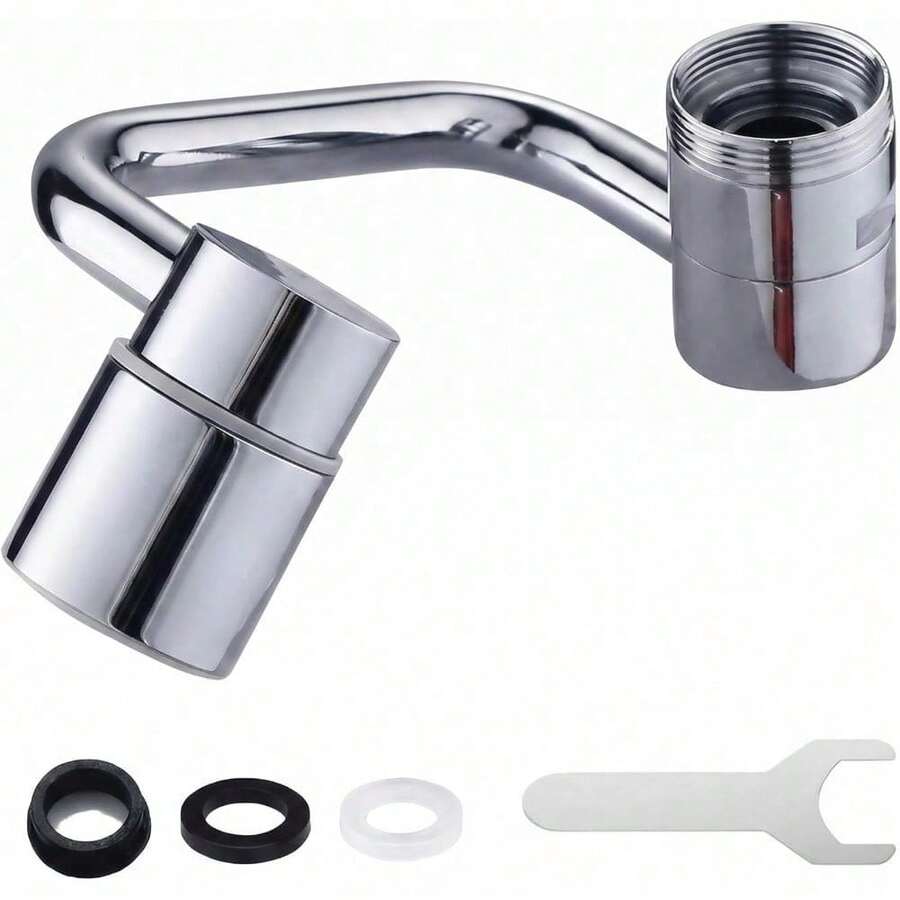 1080° Rotating Faucet Extender, U-Shaped Swivel Faucet Aerator, Dual Mode Spray With Upward Water Spray, Splash Proof Water Saving Nozzle For Kitchen And Bathroom Sink - Default - View 1