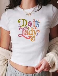 Funny  Do It Lady Chit Baby Tee, Meme Y2k 90s Style, Viral Humor Sweahirt, Hilarious Gag App - 白色 - 查看 1