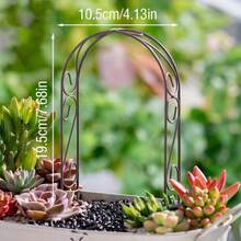 Vintage Mini Iron Garden Decor, Mini Courtyard Arch Decor, Garden Accessories, Vase, Rusty Arch, Gardening Plant, Plant Stand, Suitable For Potted Decor And Climbing Plant Support - Arch - View 2