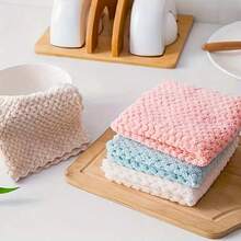 10/20pcs Of Double-Sided Dishwashing Cloths, Ideal For Kitchen Cleaning, Featuring A Non-Shedding Plaid Design, Effective As A Stain Remover Scouring Pad, Assorted Styles Available. - 混色鳳梨格抹布10條 - 查看 8