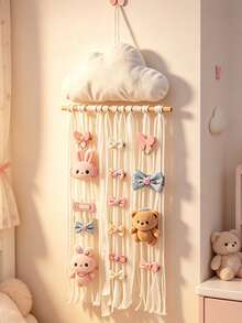 1 pièce Pince à cheveux en forme de nuage blanc pour filles, support d'affichage d'accessoires pour cheveux de bébé, décoration pour la chambre des filles - Multicolore - Voir 1