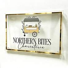 Personalized Rectangular 3D Acrylic Business Logo Sign, Backlit Salon Name Sign, Office Wall Decor Sign, Frosted Small Business Sign, Custom Business Sign | Custom Acrylic Sign | Business Logo Sign - Multicolor - View 7