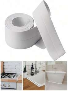 1 Roll Self-Adhesive Waterproof Mold-Proof Caulk Tape, High Viscosity Oil-Resistant PVC Sealing Strip, Moisture-Proof Seam Sticker For Kitchen Bathroom Toilet Bathtub Sink Tile Corner Edge Line - Multicolor - View 6
