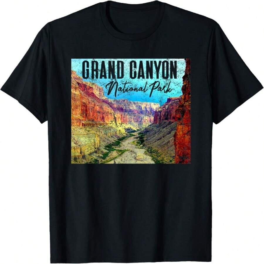Vintage-Look Graphic T-Shirt - Black - View 1