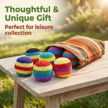 Knitted Bag Set, Hand Woven Foot Bag, Various Foot Bags For Adults, Colorful Juggling Foot Bags For Beginners, Hand Woven Throwing Bags - A - View 1
