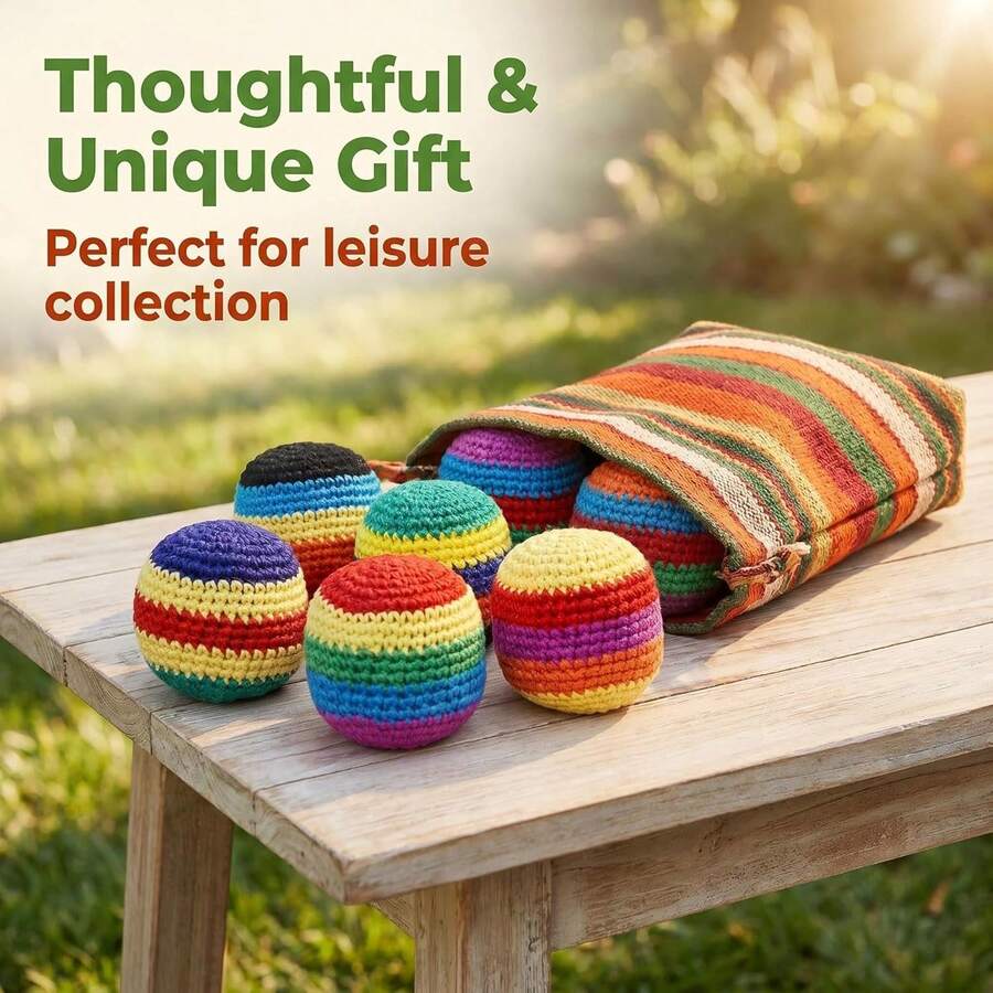 Knitted Bag Set, Hand Woven Foot Bag, Various Foot Bags For Adults, Colorful Juggling Foot Bags For Beginners, Hand Woven Throwing Bags - A - View 1