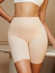 1 Piece Women's Seamless Waist Shaper, Christmas Dress Lingerie, Tummy Control And Slimming Panties, Bodysuit, Butt Enhancer Shapewear - 卡其色 - 查看 6