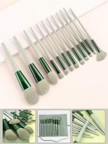 ronshadow Bộ cọ trang điểm 12 món, bao gồm cọ phấn phủ, cọ má hồng, cọ nền, cọ phấn mắt, cọ che khuyết điểm, cọ tạo khối, cọ highlight, cọ tán màu, kèm hộp đựng. - Nhiều màu - Xem 6