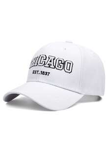 2026 簡約時尚新款硬頂棒球帽 CHICAGO 刺繡嘻哈滑板帽 戶外日常通勤裝飾遮陽帽 中性款 - CHICAGO 硬頂 - 查看 4