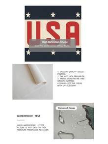 1pc Frameless Retro American Patriotic Font Art Canvas Poster Print Vintage 4th Of July Patriotic Farmhouse Aesthetic Wall Decor Minimalist Fun Art Painting For Home Apartment Bedroom Dorm Office Classroom Party Perfect Gift - Word - View 9