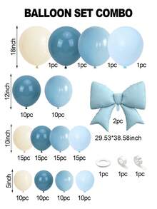 Blue Love Bow Balloon Arched Set,Multiple Sets, 18/12/10/5 Inches Blue Sand White Sea Blue Mist Blue Maca Blue Maca Green Retro Green Light Blue Balloon Arched Wreath, Suitable For Baby Shower Bridal Gift Party Jungle Wedding Birthday Theme Gender Reveal Anniversary Party Decoration - Blue - View 15