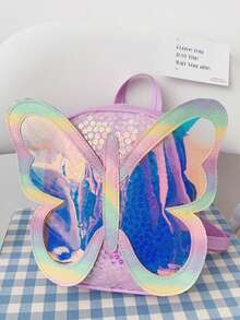 Ba lô đính sequin hình bướm mộng mơ, túi du lịch mini dễ thương hiệu Ombre Holographic dành cho bé gái. - Nhiều màu - Xem 11
