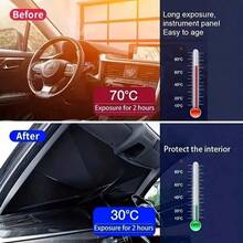 1pc Foldable UV Protection Sunshade Windshield, Multifunctional Car Front Windshield Heat Insulation Sun Umbrella, Suitable For Sedan SUV, Unisex Car Exterior Accessory - A - View 8