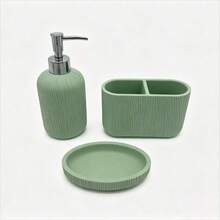 Minimalist Resin Toothbrush Holder & Toothpaste Rack, Creative Bathroom Organizer, Home Living Room Storage Box - Mint Green - View 3