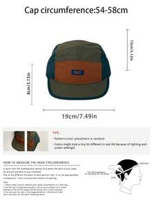 Soft Top Patchwork Color-Block Flat Brim 5-Panel Baseball Cap, Unisex Casual Versatile Sun Protection Spring New Breathable Short Brim Hat, Cycling Soft Top Baseball Cap, New Breathable Patchwork Color-Block Flat Brim Workwear Cap, Outdoor Baseball Cap For Women Spring Summer - ACE Label - View 3