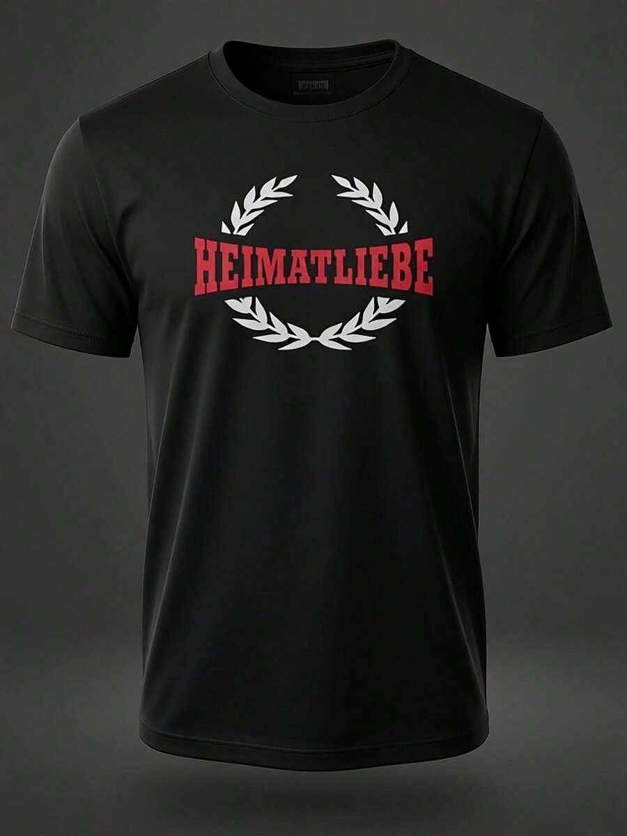 Men's T Shirt Homeland Love Laurel Black Unisex Casual High-Weight Printed T-Shirt, A Versatile Everyday Style Perfect For Going Out. - 黑色 - 查看 1