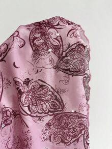 Top de mujer con estampado de leopardo y dobladillo asimétrico con encaje - Rosa - Ver 3