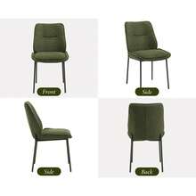 Chairus Modern Dining Chairs Set Of 2 Upholstered Kitchen Chairs In Chenille With Metal Legs For Dining Room/Kitchen/Bedroom - Verde - Ver 8