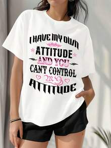 Camiseta de Mujer con Estampado de Frases Inspiradoras - Blanco - Ver 7