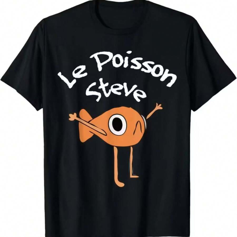 Printed T-Shirt For Men And Women - 黑色 - 查看 1