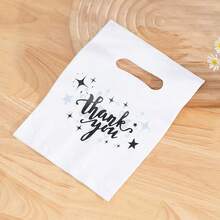 100pcs/50pcs/20pcs Bolsas de plástico negras reutilizables - Perfectas para regalos de agradecimiento, Navidad, fiestas, tiendas y boutiques - 100 blancos - Ver 8