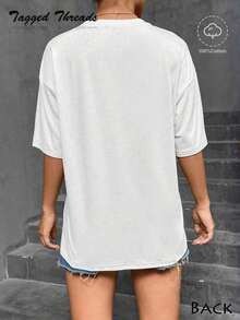 [% Cotton] TaggedThreads Jesus Lemonade T-Shirt, But My Jesus Is Making Lemonade, Women's Graphic Tee, Casual Short Sleeve Crew Neck T-Shirt, Comfortable Summer, Autumn And Winter Styles - Unisex Everyday Wear For Women And Men For Campus - 白色 - 查看 2