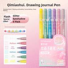 Langge Professional Acrylic Paint Stylus Pen Enhanced Version, Large Capacity Metal Glossy Pen Refill, 1.0mm Stainless Steel Nib Design, Smooth Flowing Ink, Suitable For Student Painting, Note-Taking, Back To School Essential - Multicolor - View 28